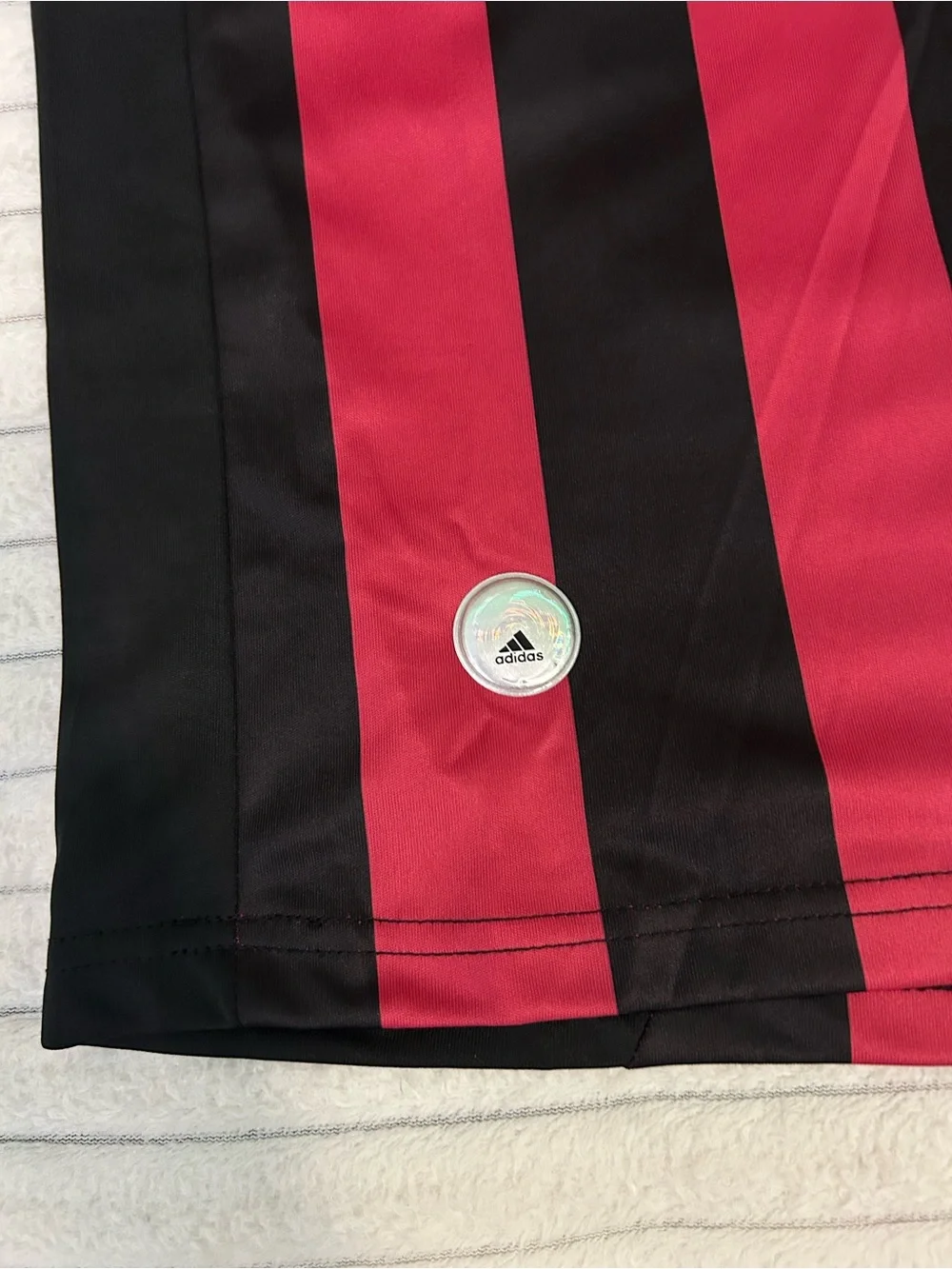 adidas Men’s Long Sleeve Ronaldinho 80 AC Milan Red and Black Jersey